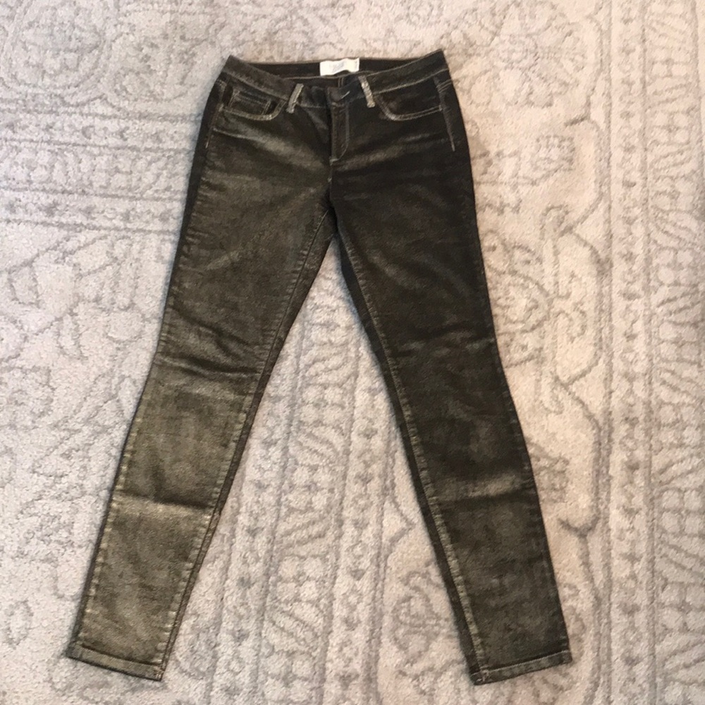 Rachel Roy Foiled Skinny Jeans Black Metallic Gold
